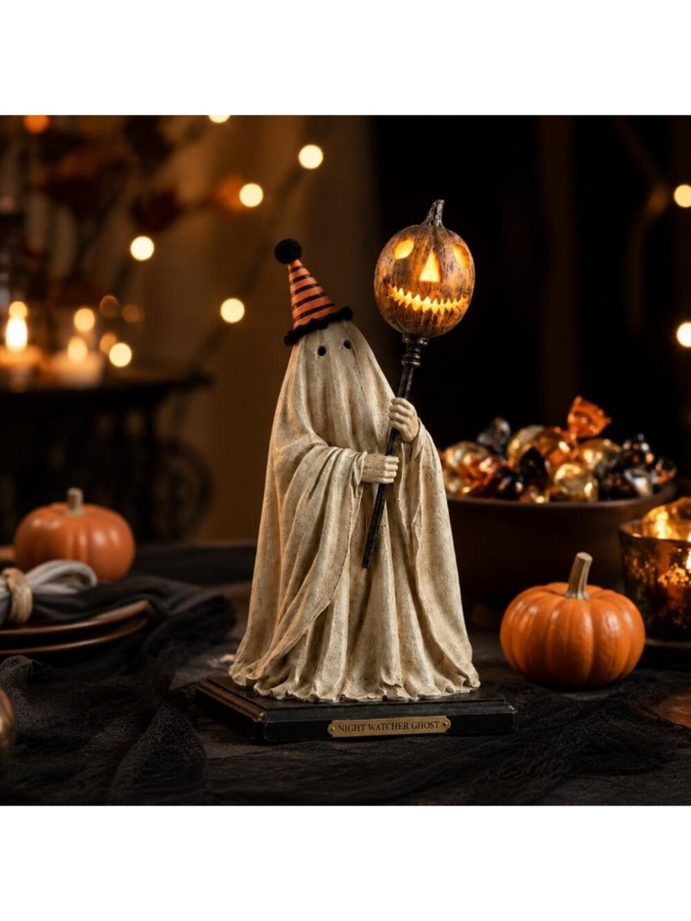 Halloween Resin With Pumpkin Lantern Spooky Statue For Home Indoor Decoration - Picture 7 of 7